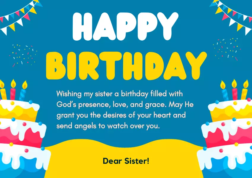 christian birthday wishes for sister